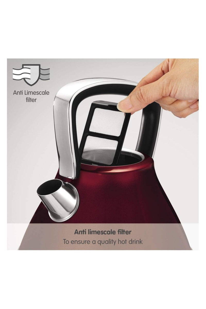 مورفي ريتشاردز غلاية كهربائية إيفوك بايراميد – سعة 1.5 لتر، 3 كيلوواط – باللون الأحمر - Image 4